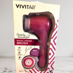 Vivitar Simply Beautiful Facial Power Brush - Metallic Red